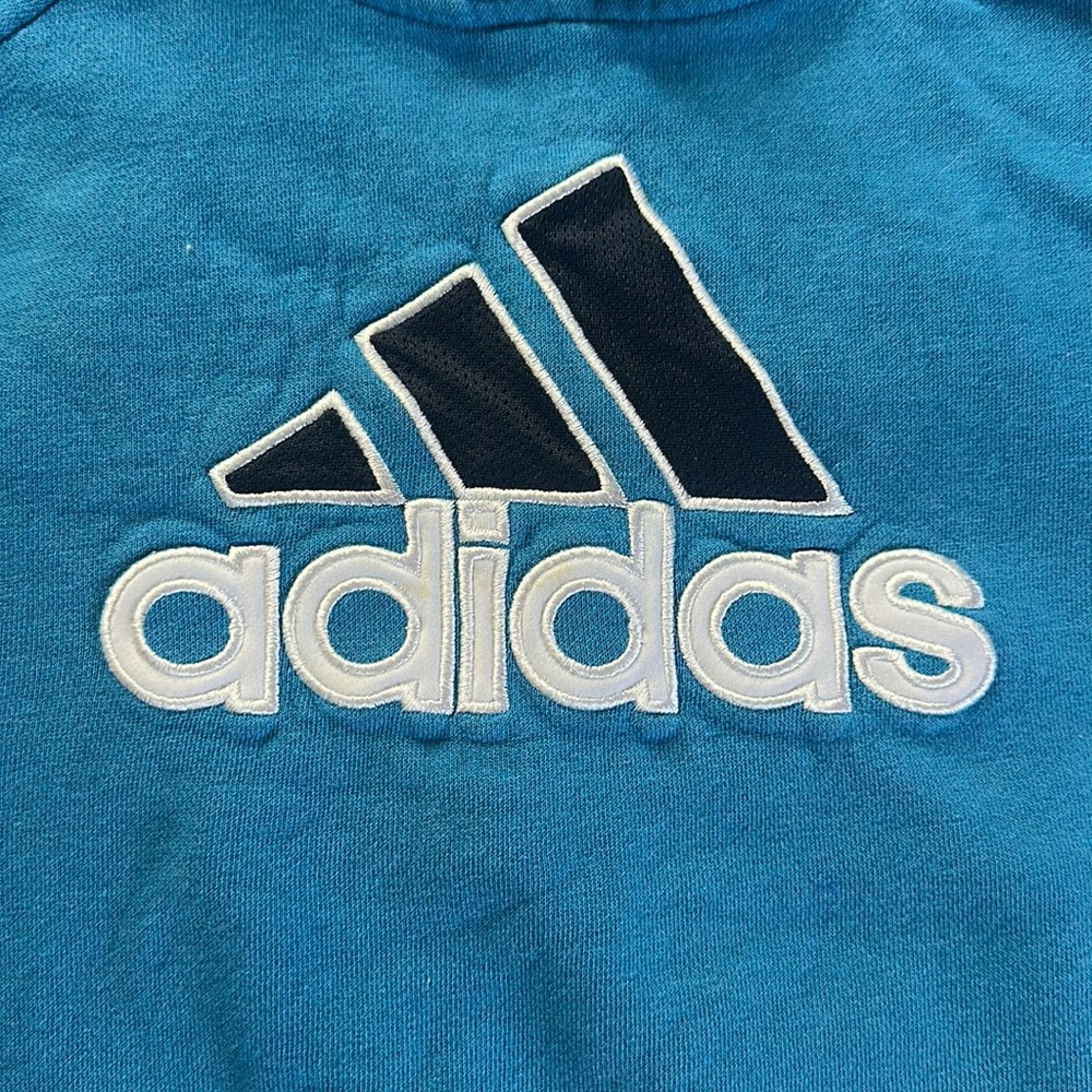 Adidas Blue/White Striped Hoodie